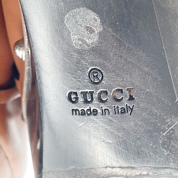 Gucci Cognac Brown Leather Icon Bit Platform Clog High Heel Slide Sandal EU 39.5 - Picture 12 of 12